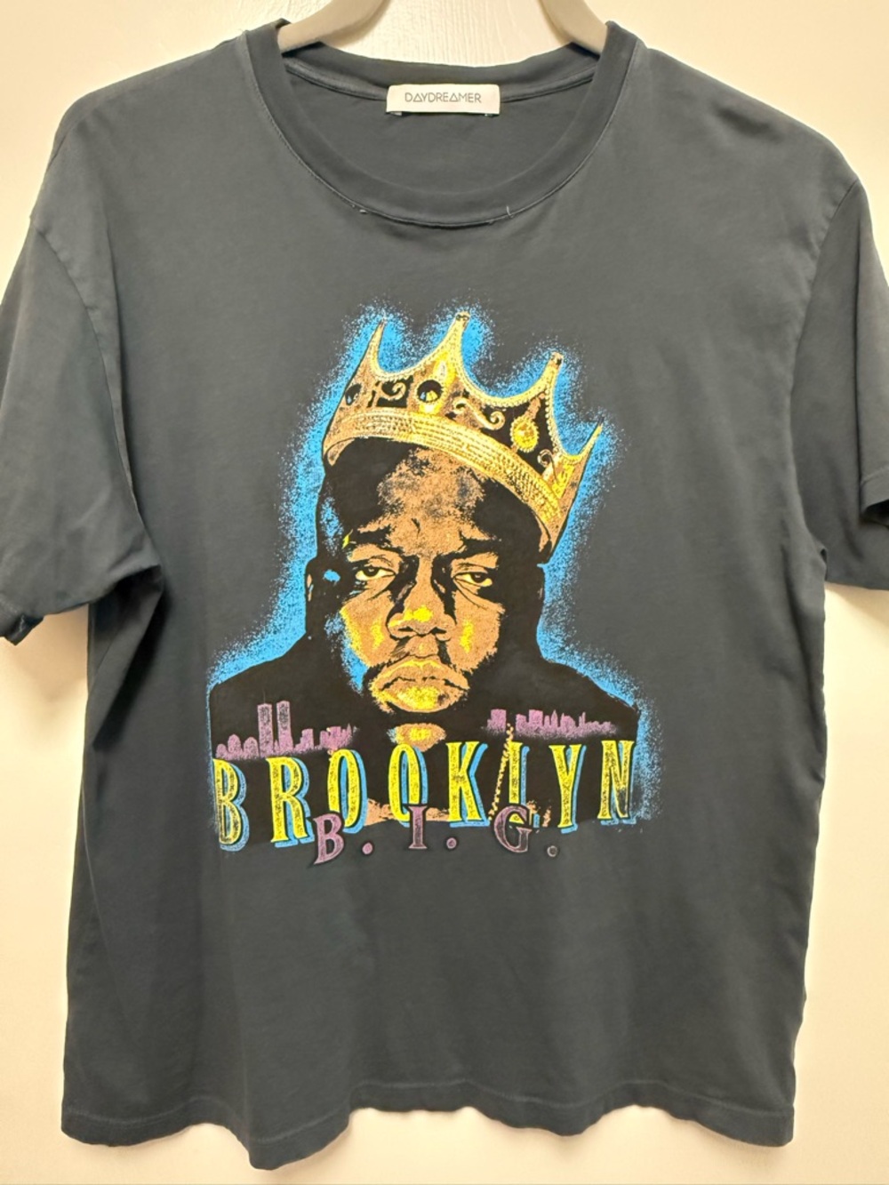 Daydreamer Brooklyn Biggie Notorious BIG Graphic Tee - Charcoal Print S